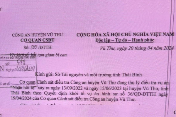 Bắt phó giám đốc chi nhánh văn phòng đăng ký đất đai huyện về tội nhận hối lộ